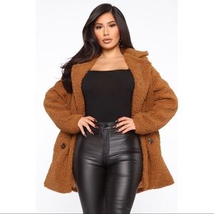 Brown teddy coat